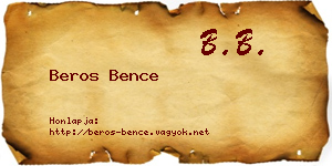 Beros Bence névjegykártya
